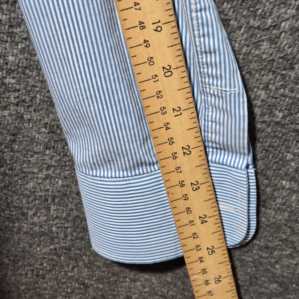 J Crew Performance Blue Solid / Stripe Button Up Shirt Sz Medium Work Casual x2